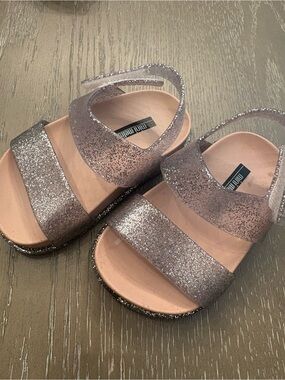 Glitter Jelly Kids Sandals - Pink/Silver